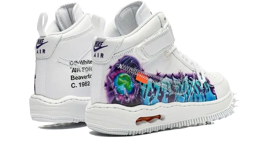 Nike Air Force 1 Mid Off-White Graffiti White, White/Clear-White (DR0500-100)