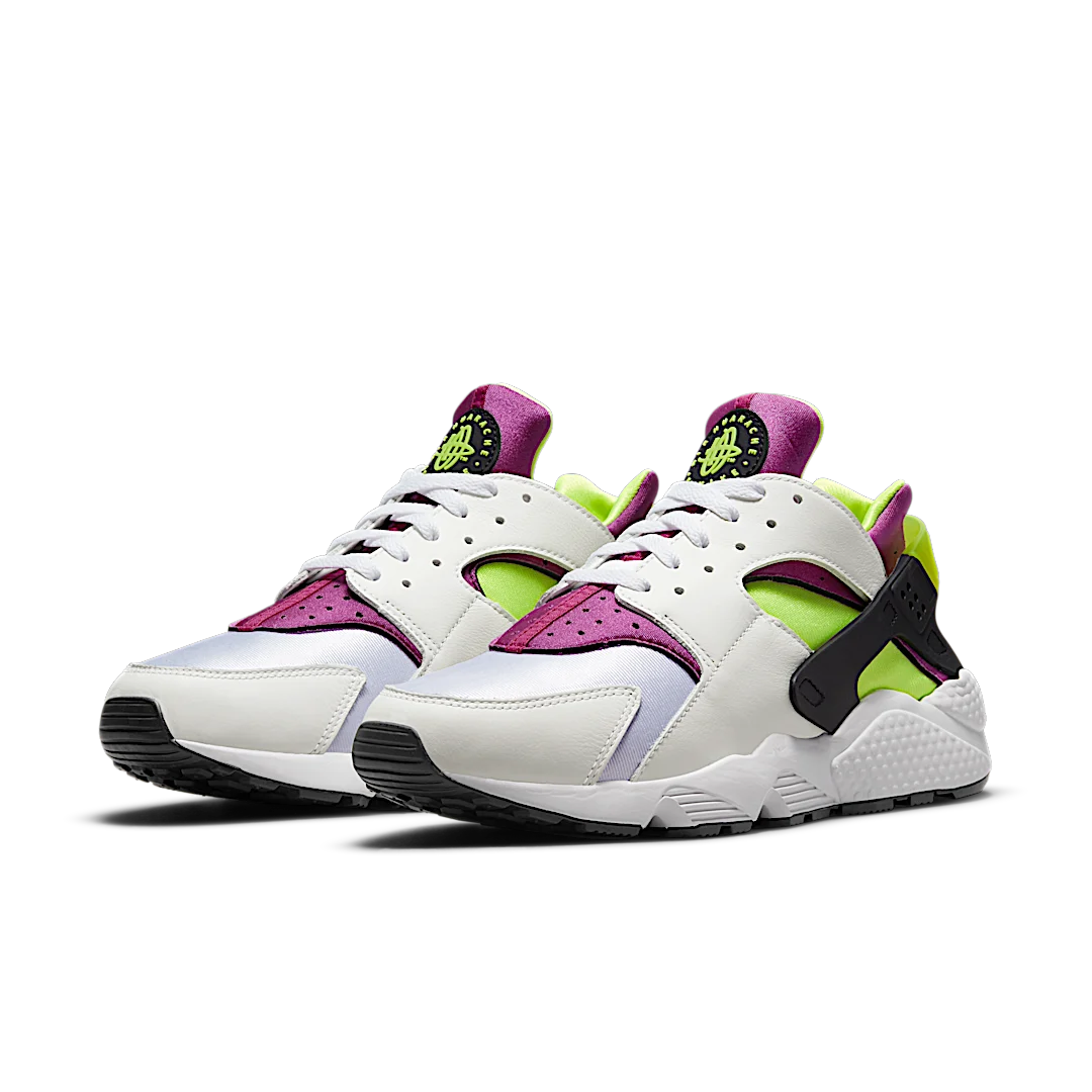 Nike Air Huarache Run Neon Yellow Magenta (2021), White/Neon Yellow-Magenta-Black (DD1068-104)