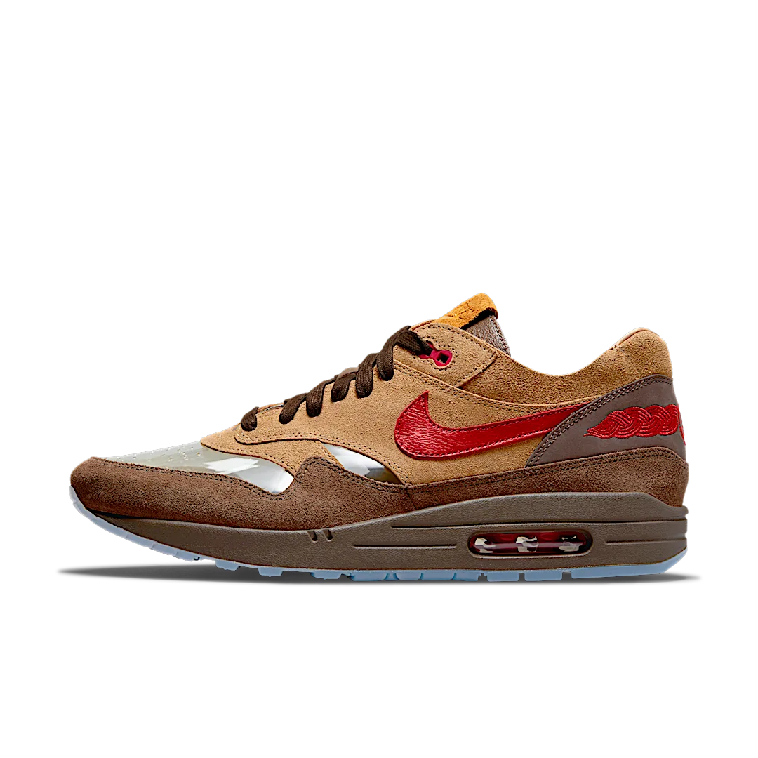 Nike Air Max 1 CLOT Kiss of Death CHA, Rocky Tan/Sport red (DD1870-200)