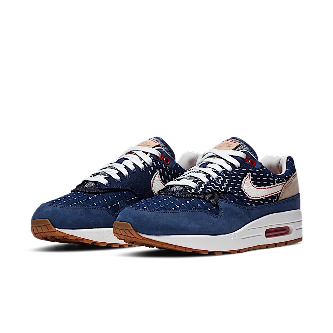 Nike Air Max 1 Denham, Blue Void/Sail-Coastal Blue-Vachetta Tan (CW7603-400)