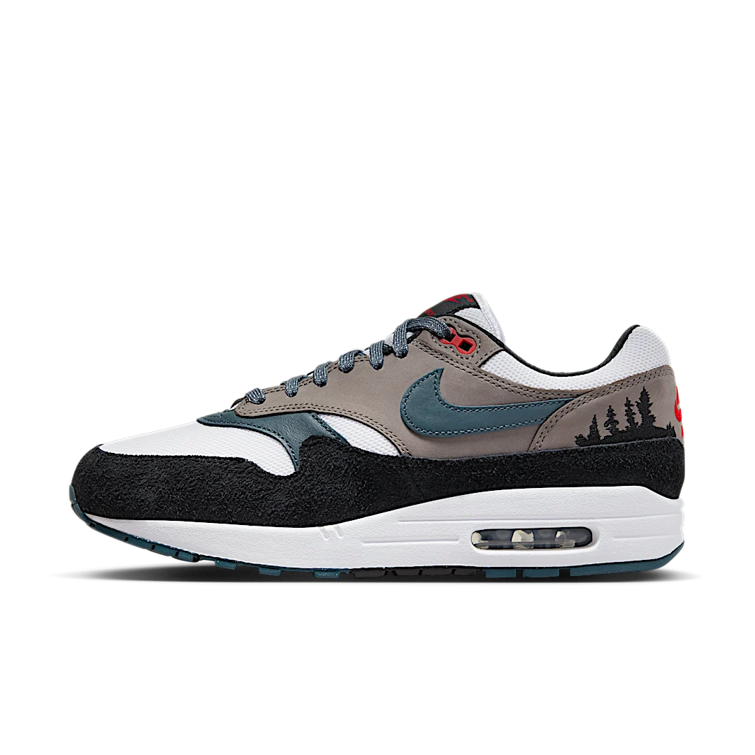 Nike Air Max 1 PRM Escape Treeline, White/State Blue-Black-Soft Grey (FJ0698-100)