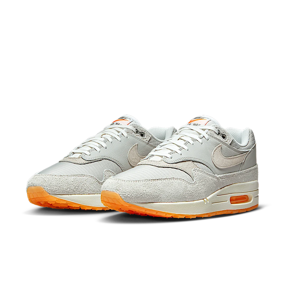 Nike Air Max 1 PRM Light Iron Ore Total Orange, Light Iron Ore/Total Orange/Flat Pewter/Light Iron Ore (FQ8731-012)