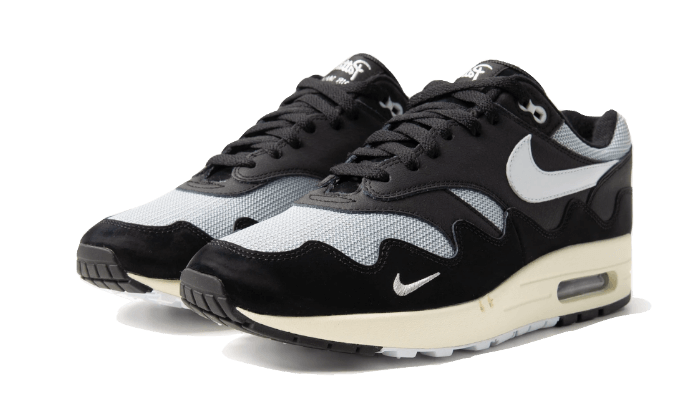 Nike Air Max 1 Patta Waves Black (with Bracelet), Metallic Silver/White-Black-Coconut Milk (DQ0299-001)