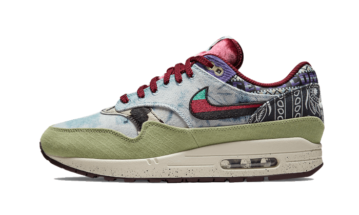 Nike Air Max 1 SP Concepts Mellow, Oil Green/Black/Team Red/Sail (DN1803-300)