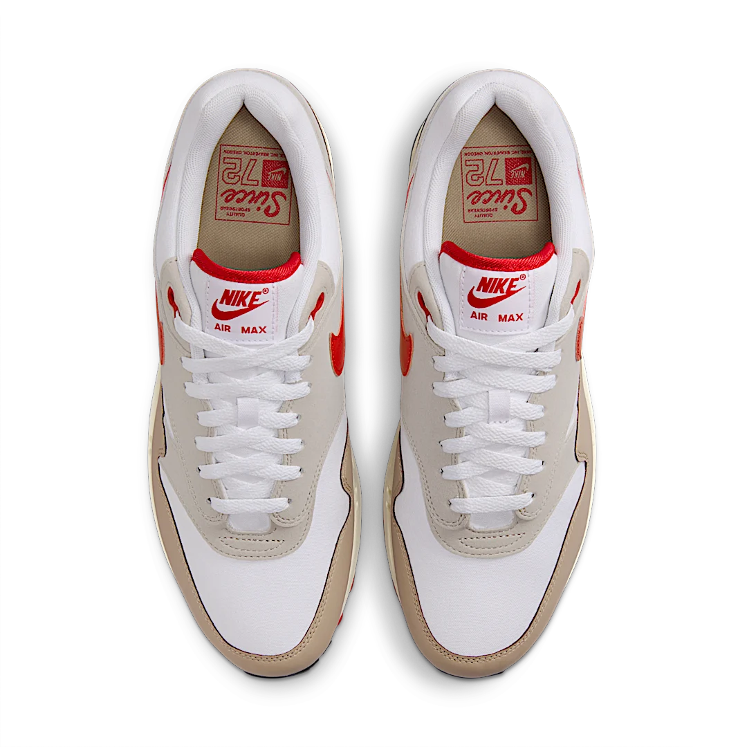 Nike Air Max 1 Since '72, White/Cream II/Limestone/University Red (HF4312-100)