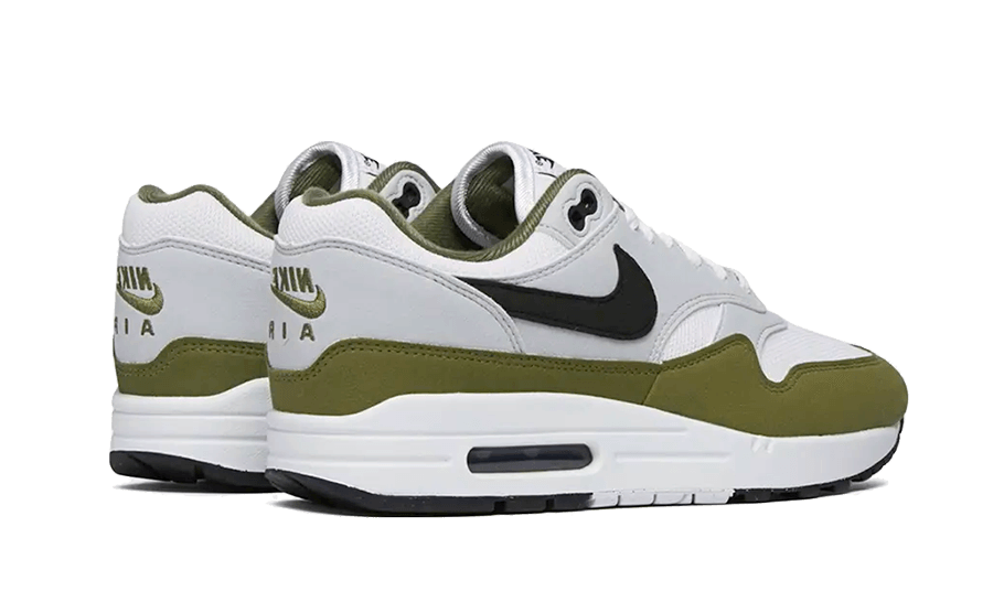 Nike Air Max 1 White Black Medium Olive, White/Black/Pure Platinum/Medium Olive (FD9082-102)