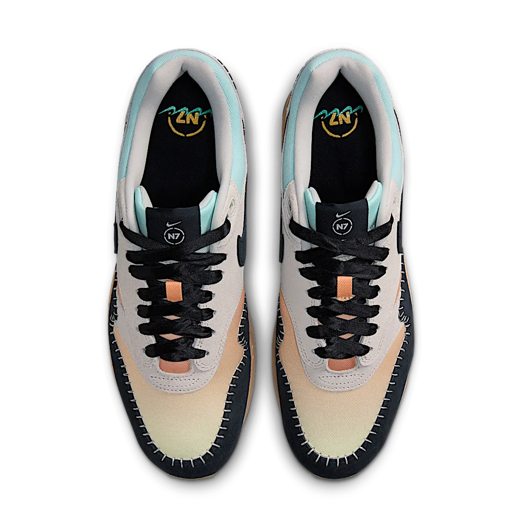 Nike Air Max 1 '87 N7 (2024), Light Bone/Black-Dusty Cactus-Bright Mandarin-Tour Yellow-Sesame (FZ3610-072)