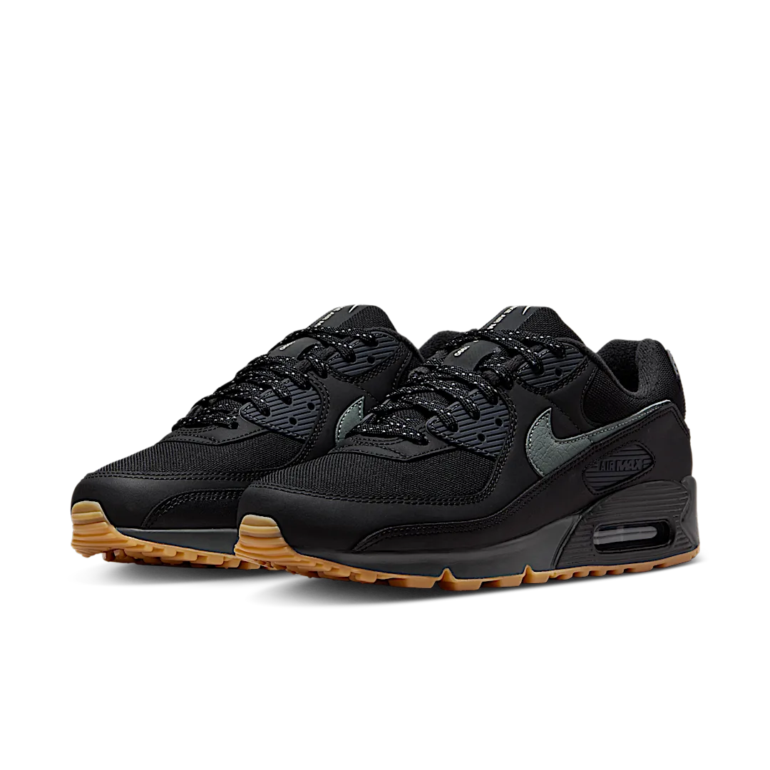 Nike Air Max 90 Black Smoke Grey Gum Reflective, Black/Anthracite/Light Orewood Brown/Smoke Grey (FV0387-001)