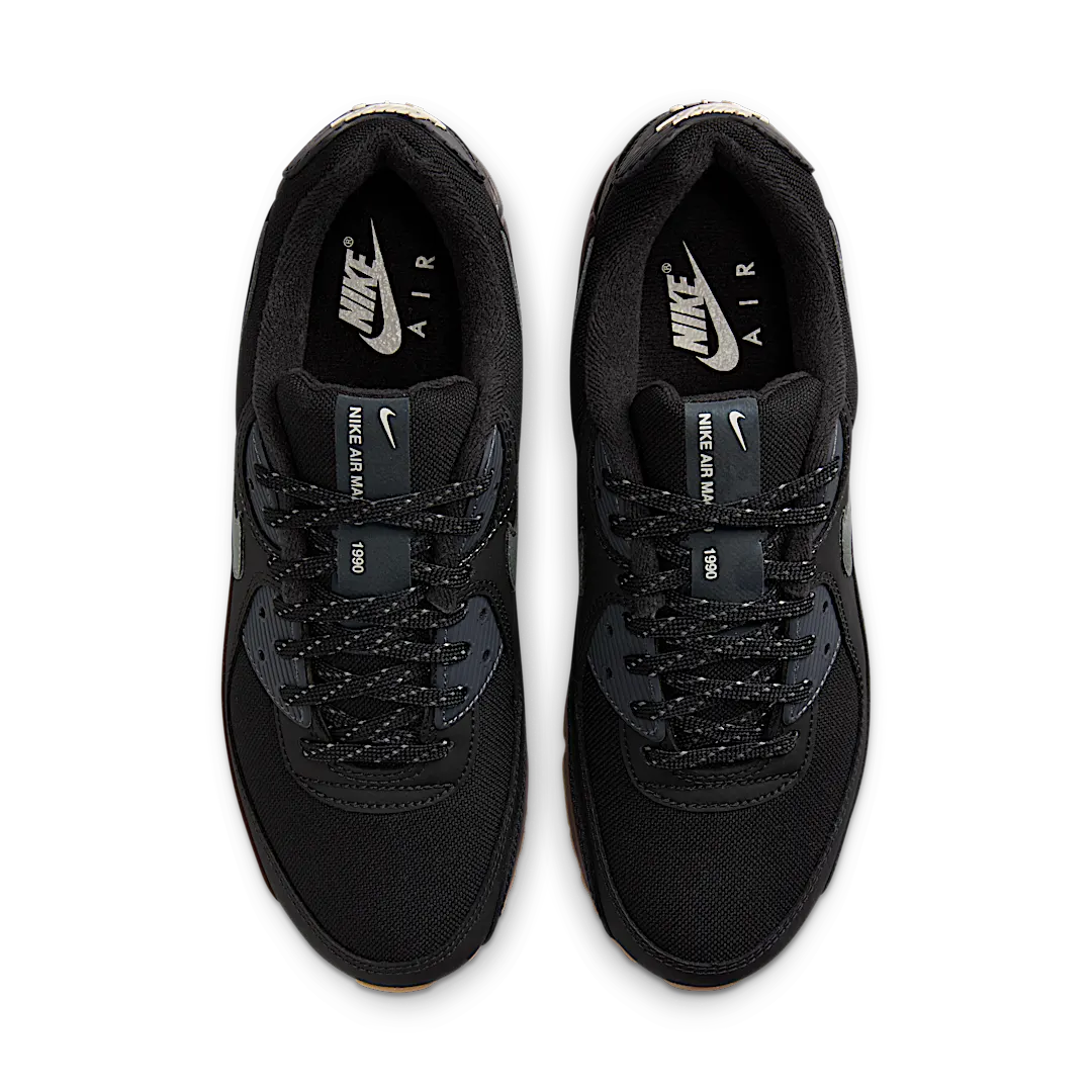 Nike Air Max 90 Black Smoke Grey Gum Reflective, Black/Anthracite/Light Orewood Brown/Smoke Grey (FV0387-001)