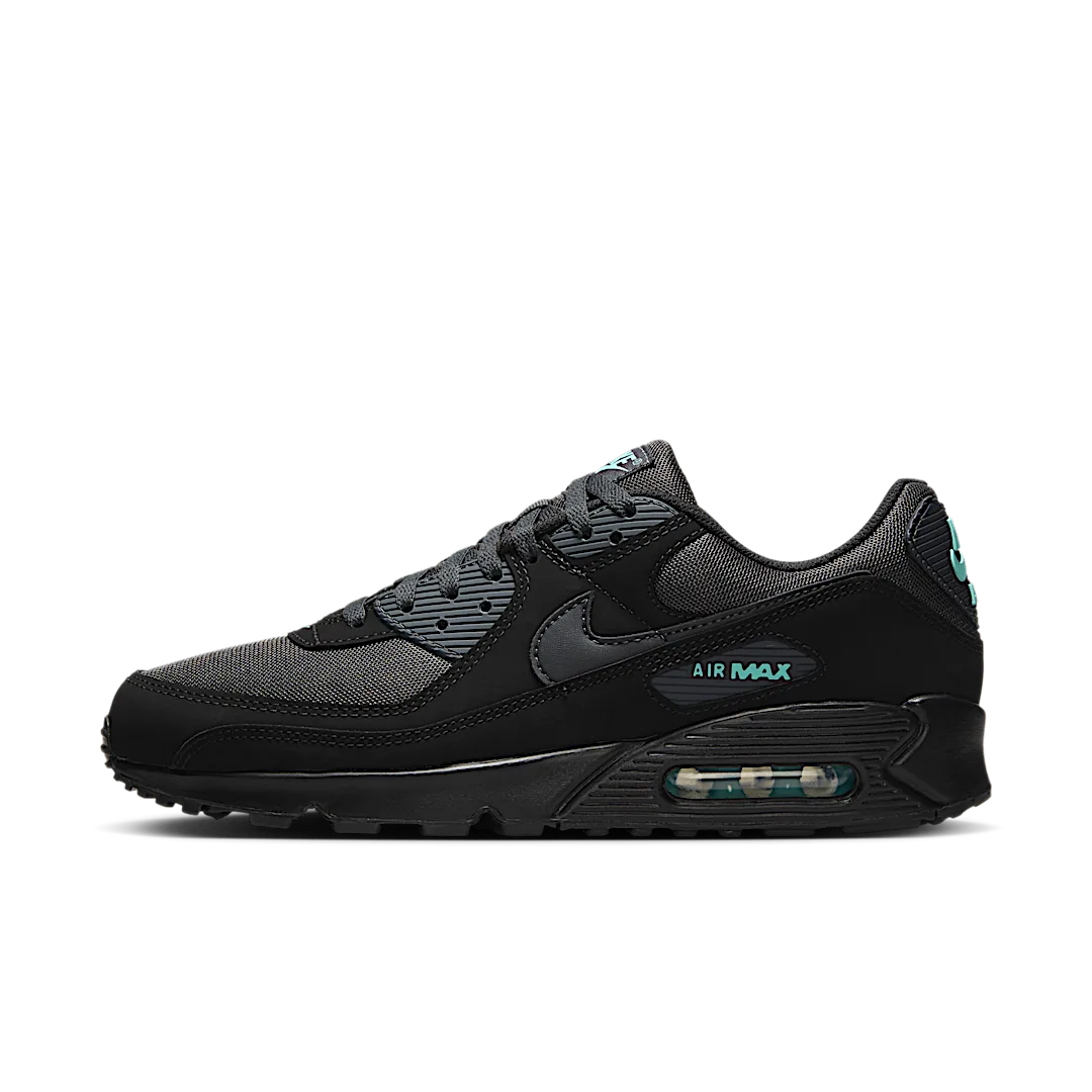 Nike Air Max 90 Black Tiffany, Black/Anthracite-Aurora Green (HV6224-001)