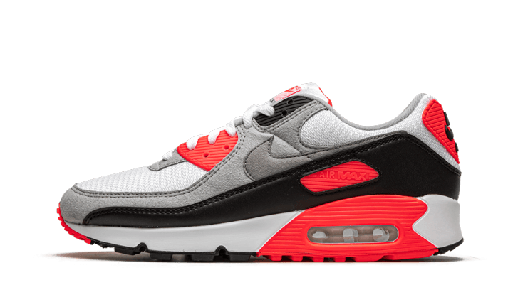 Nike Air Max 90 Infrared (2020), White/Black-Cool Grey-Radiant Red (CT1685-100)