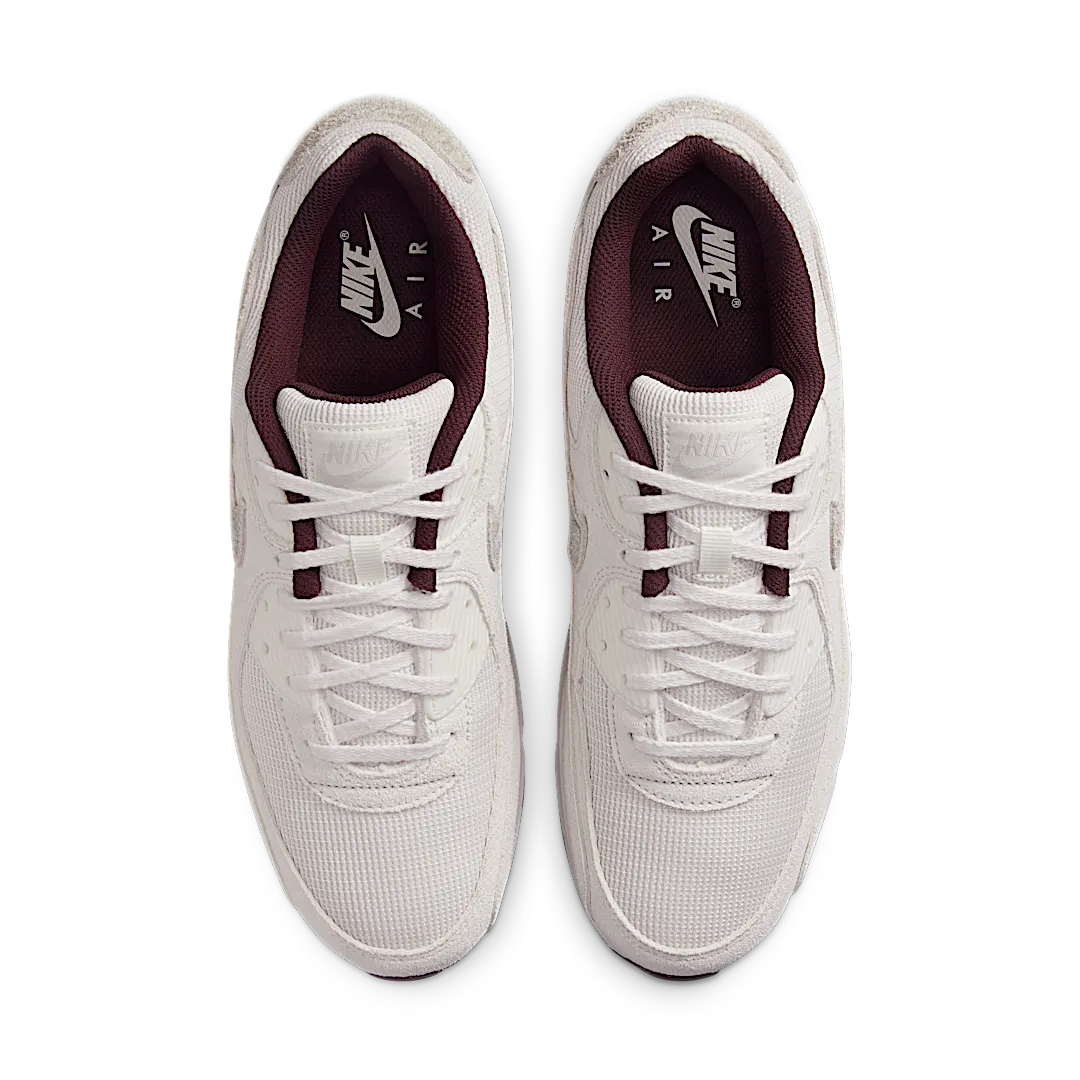 Nike Air Max 90 PRM Sail Burgundy Crush, Sail/Phantom-Burgundy Crush-Light Orewood Brown (HQ1712-001)