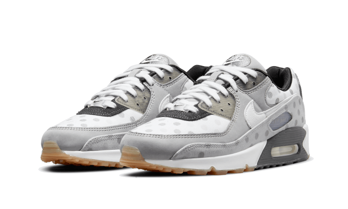 Nike Air Max 90 White Polka Dot, Summit White/White-Grey Fog-Black (CZ1929-100)