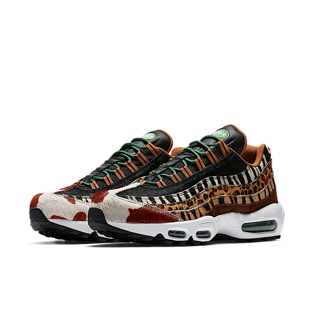 Nike Air Max 95 atmos Animal Pack 2.0 (Animal Print Box) (2018), Pony/Sport Red-Black-Classic Green (AQ0929-200)