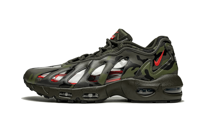 Nike Air Max 96 Supreme Camo, Dark Army/Speed Red-Clear (CV7652-300)