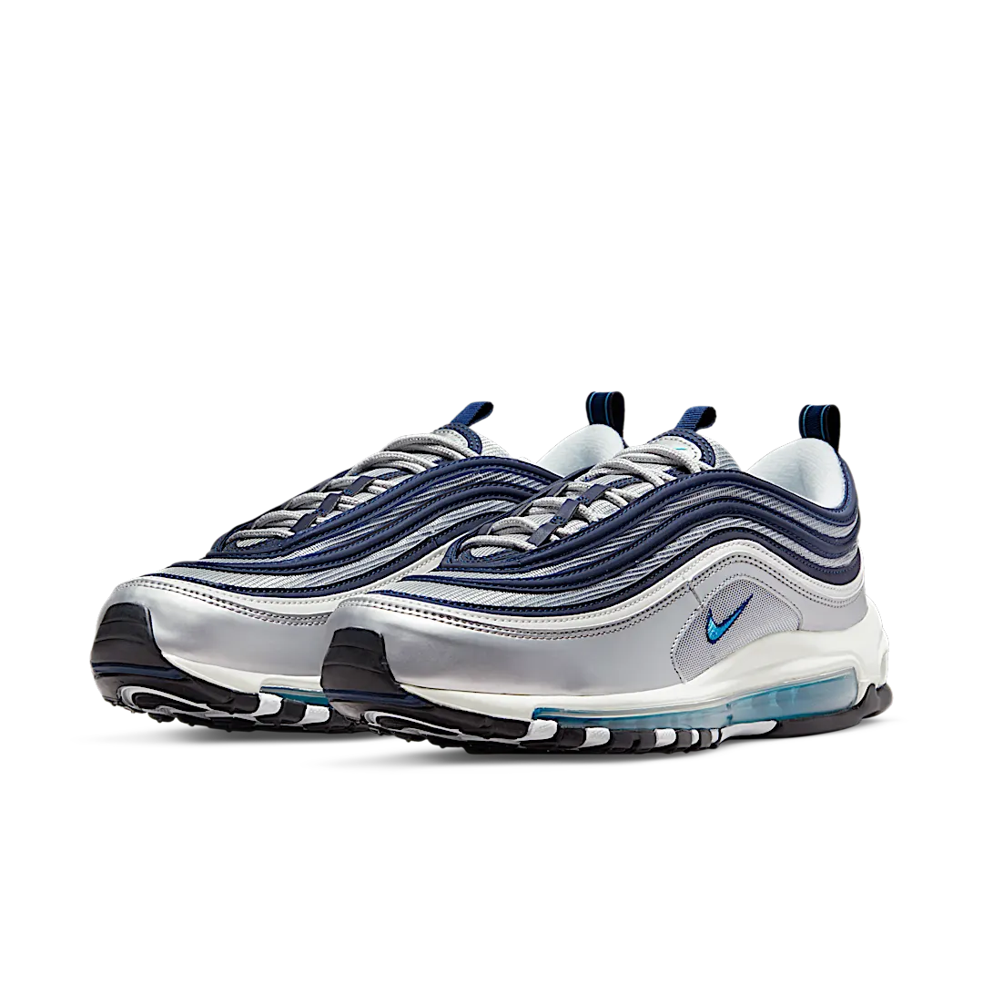 Nike Air Max 97 Metallic Silver Chlorine Blue, Metallic Silver/Chlorine Blue/White (DM0028-001)