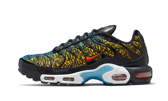 Nike Air Max Plus Brixton Graffiti, Black/Photo Blue/Tour Yellow/Team Orange (DX2665-001)