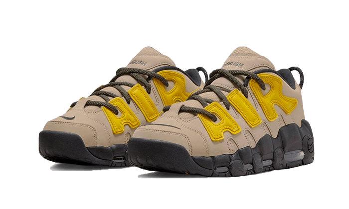 Nike Air More Uptempo Low AMBUSH Vivid Sulfur Limestone, Limestone/Vivid Sulfur/Black/Flat Pewter (FB1299-200)