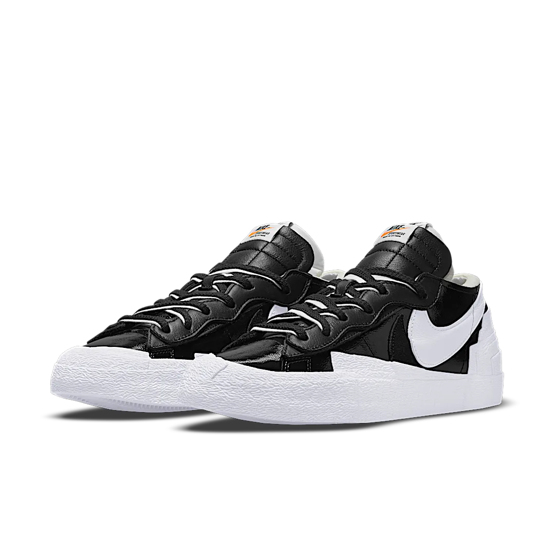 Nike Blazer Low Sacai Black Patent Leather, Black/White (DM6443-001)