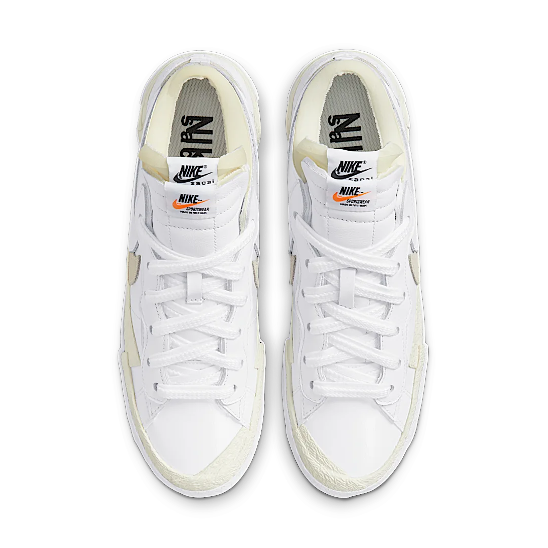 Nike Blazer Low sacai White Patent Leather, White/Sail (DM6443-100)