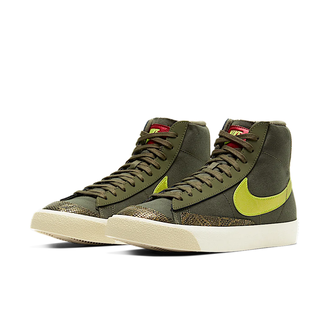 Nike Blazer Mid 77 Olive Snakeskin, Medium Olive/Lemon Venom-Fossil (CZ0462-200)