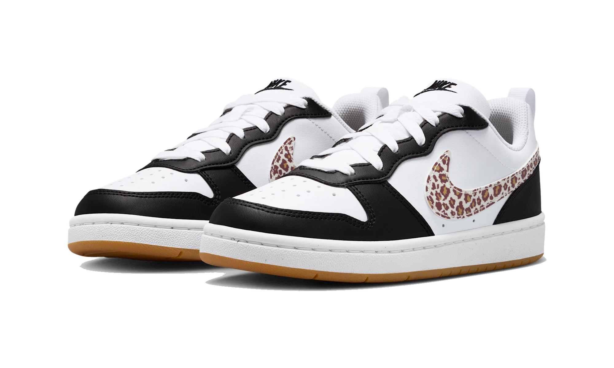Nike Court Borough Low Black White Leopard Swoosh