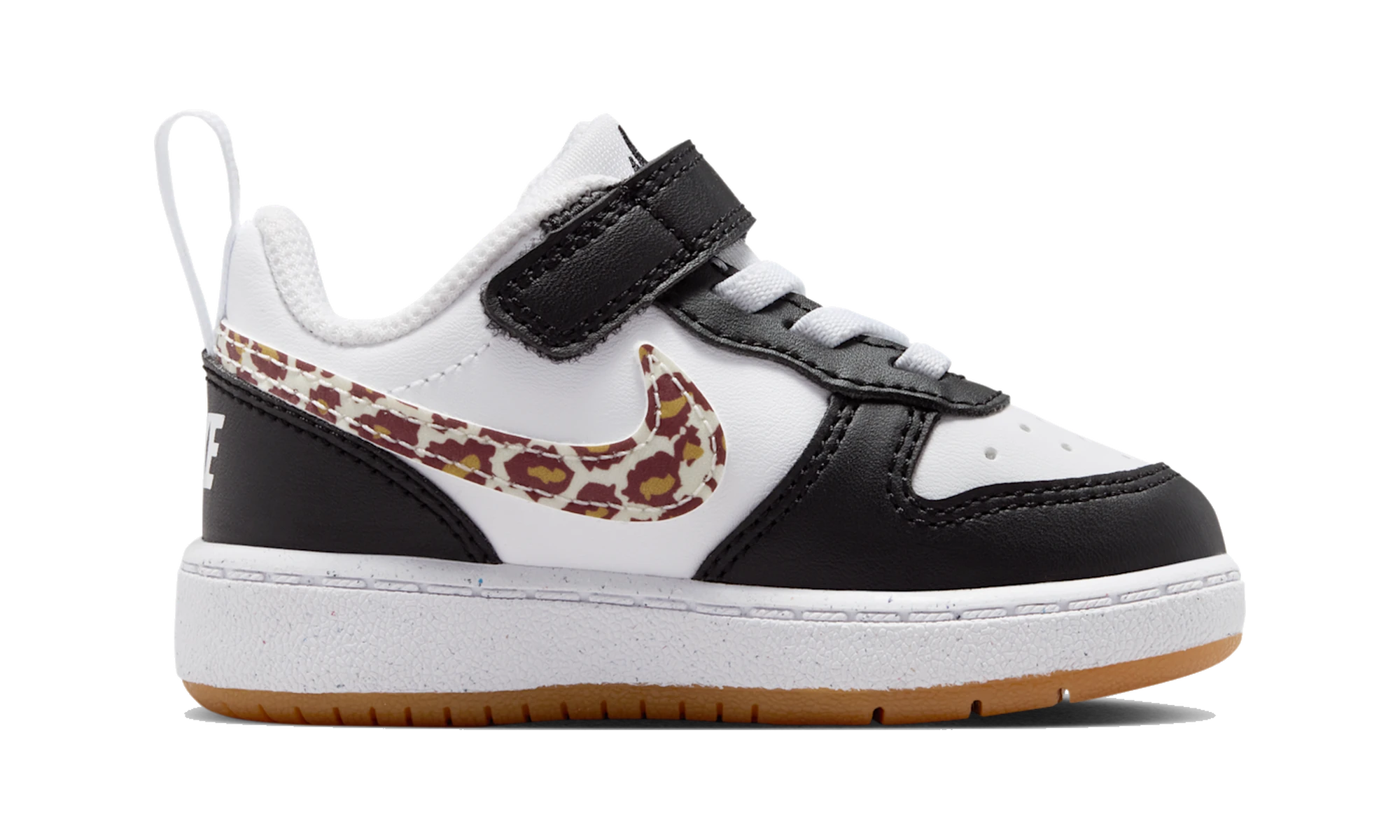 Nike Court Borough Low Black White Leopard Swoosh (TD)