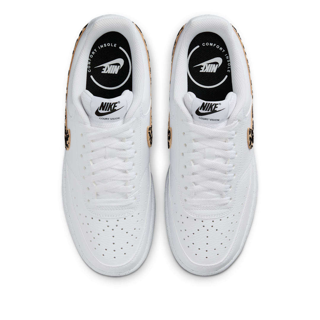 Nike Court Vision Low SE White Leopard Swoosh, White/Black/Multi-Color (IM7646-100)