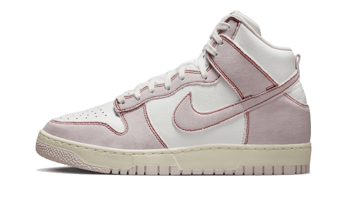 Nike Dunk High 1985 Barely Rose Denim, Light Pink/White/Red (DQ8799-100)