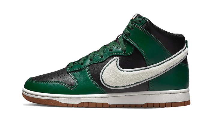 Nike Dunk High Chenille Swoosh Black Green, Green/Black-White-Gum (DR8805-001)