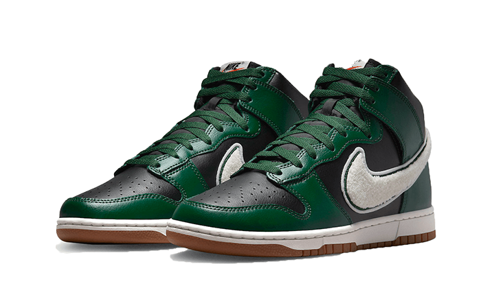 Nike Dunk High Chenille Swoosh Black Green, Green/Black-White-Gum (DR8805-001)