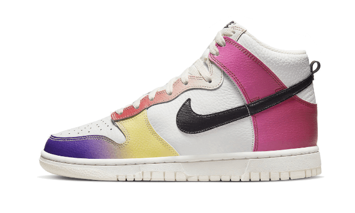 Nike Dunk High Multi-Color Gradient, Summit White/Black/Team Red/Gym Red (FD0802-100)