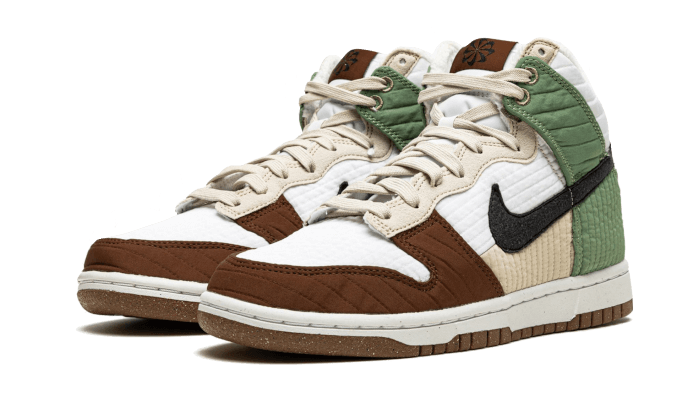 Nike Dunk High Next Nature Summit White, Summit White/Black-Oil Green-Rattan (DN9909-100)