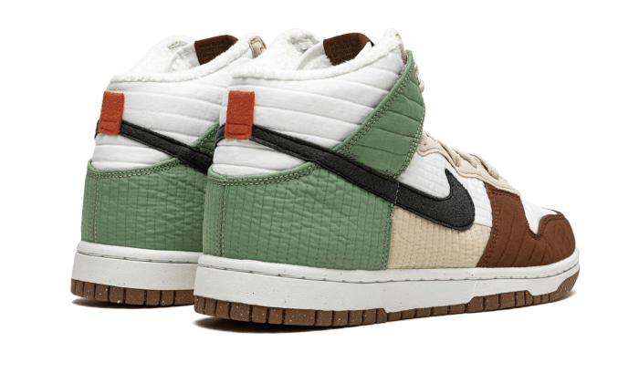 Nike Dunk High Next Nature Summit White, Summit White/Black-Oil Green-Rattan (DN9909-100)