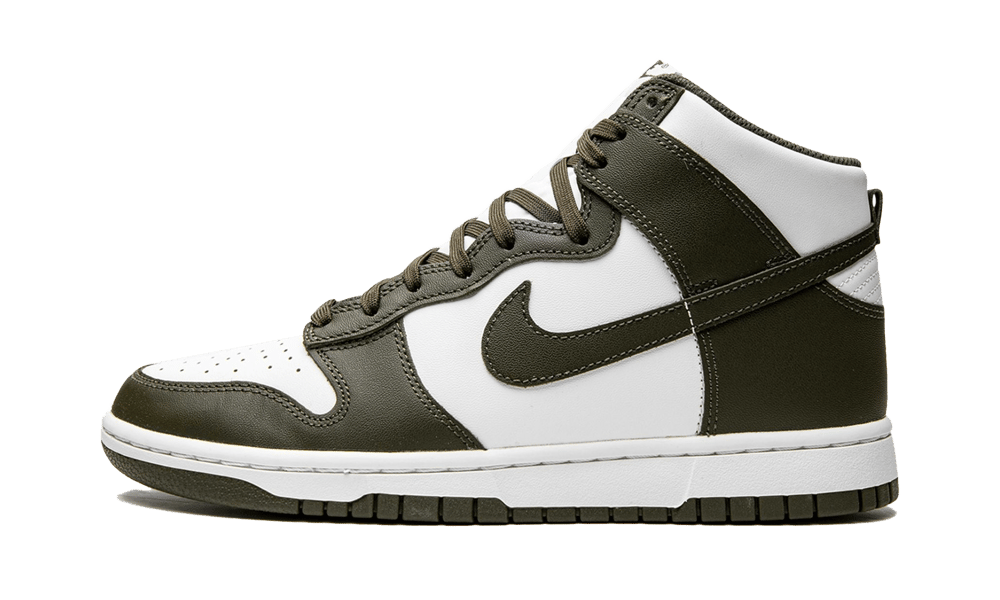 Nike Dunk High Retro Cargo Khaki (2021), White/Cargo Khaki (DD1399-107 / DB2179-105)