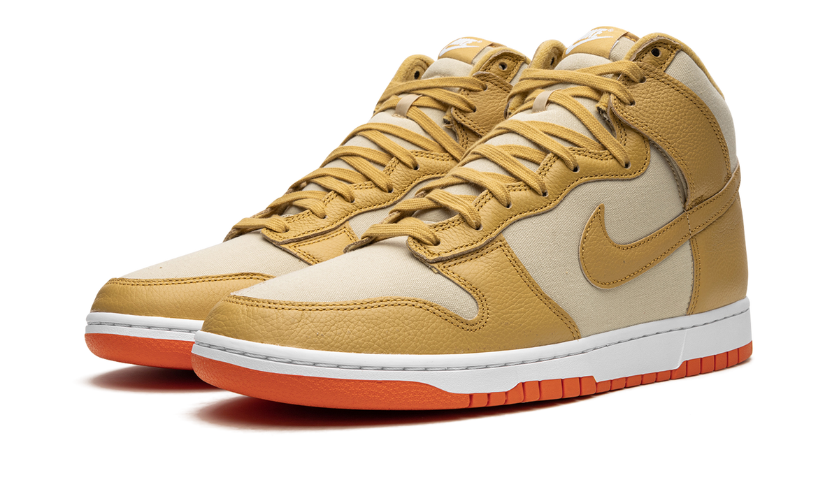 Nike Dunk High Wheat Gold Safety Orange