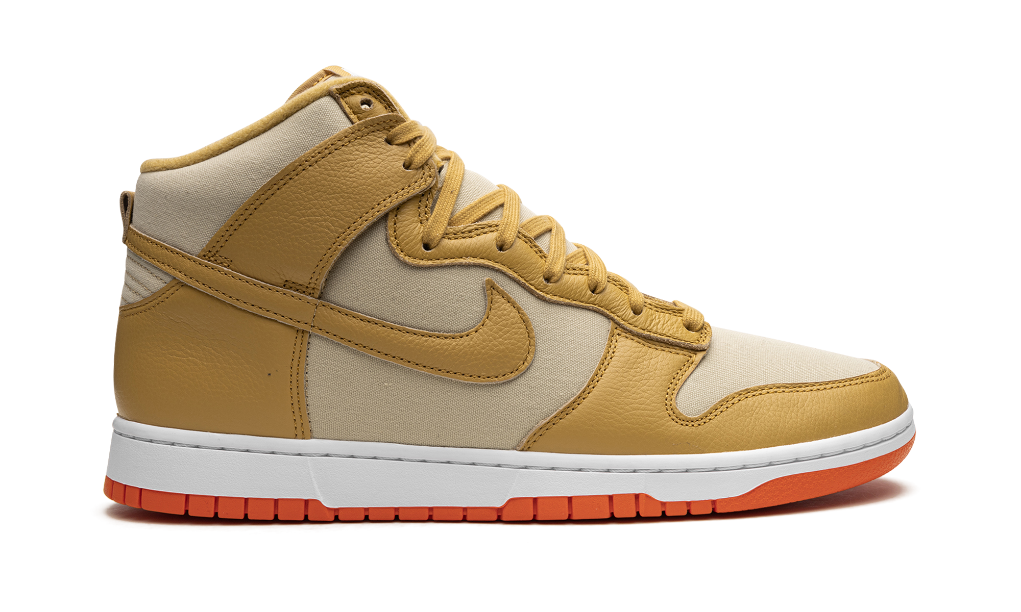 Nike Dunk High Wheat Gold Safety Orange