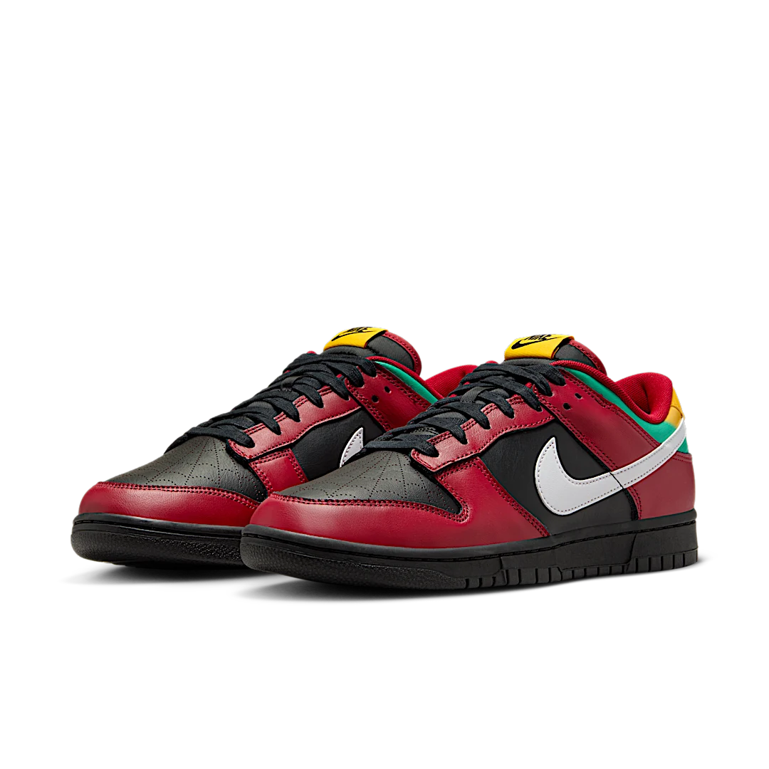 Nike Dunk Low Biker Tattoos, Black/White/Gym Red/University Gold/Atomic Teal (FZ3057-001)