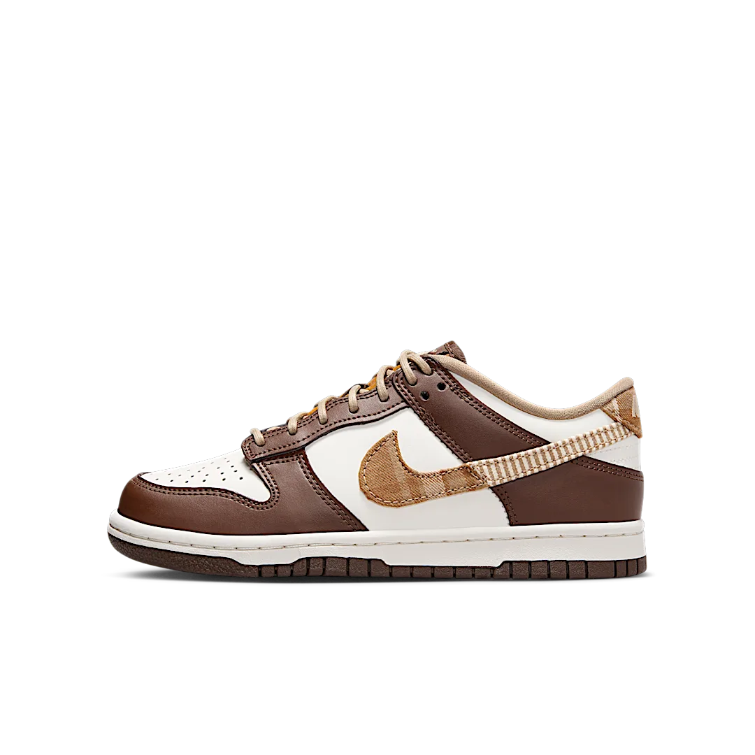 Nike Dunk Low Brown Plaid, Sail/Multi-Color/Cacao Wow/Metallic Gold/Khaki (FV3653-191)