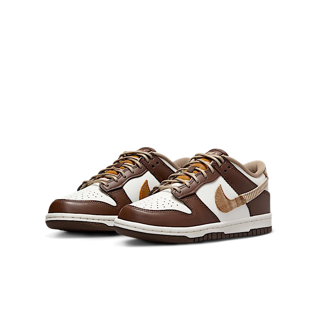 Nike Dunk Low Brown Plaid, Sail/Multi-Color/Cacao Wow/Metallic Gold/Khaki (FV3653-191)