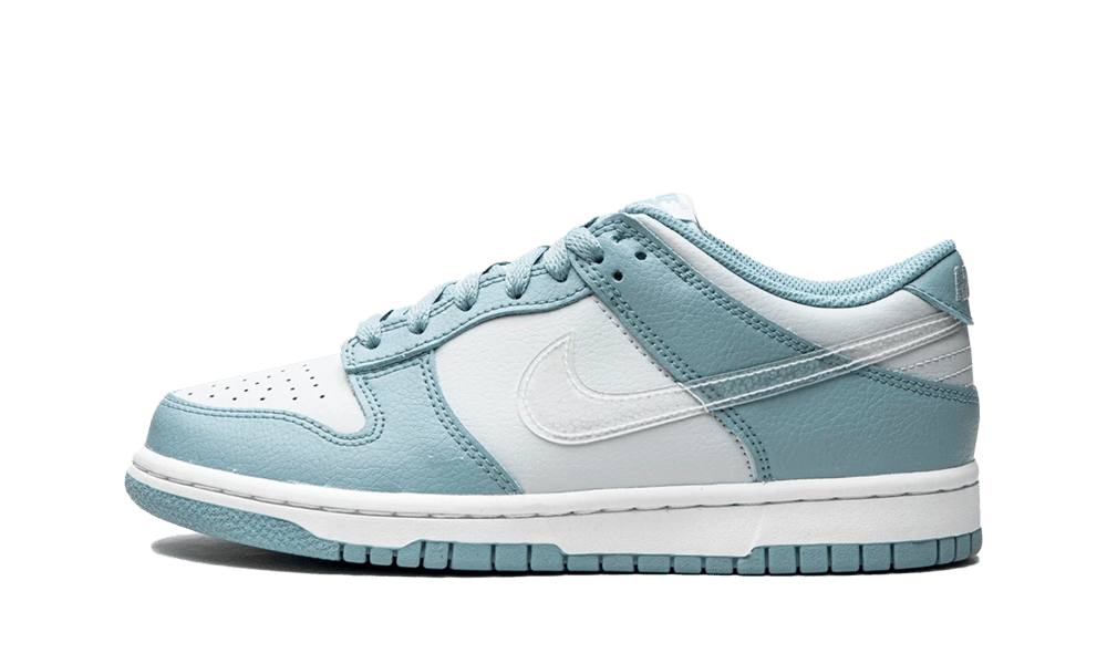 Nike Dunk Low Clear Blue Swoosh, Aura/Worn Blue/White/Clear (DH9765-401)