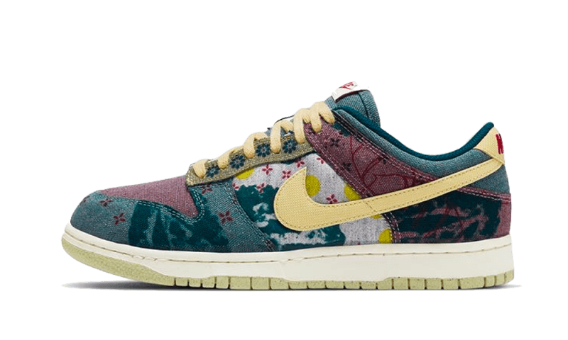 Nike Dunk Low Community Garden, Multi-Color/Midnight Turquoise-Cardinal Red-Lemon Wash (CZ9747-900)