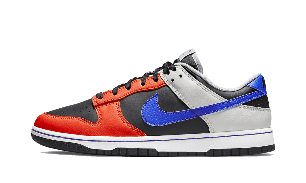 Nike Dunk Low EMB NBA 75th Anniversary Knicks, Black/Racer Blue-Grey Fog-Orange (DD3363-002)