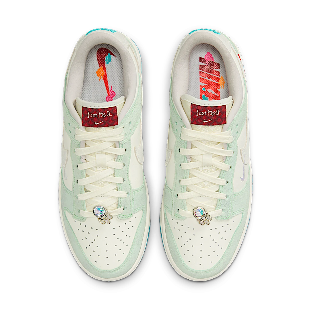 Nike Dunk Low LX Year of the Dragon (2024), Sail/Dusty Cactus/Vapor Green/Dragon Red (FZ5065-111)