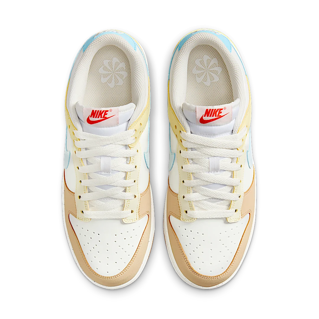 Nike Dunk Low Next Nature Soft Yellow Alabaster, Summit White/Glacier Blue/Aquarius Blue/Soft Yellow/Alabaster/Picante Red (FZ4347-100)