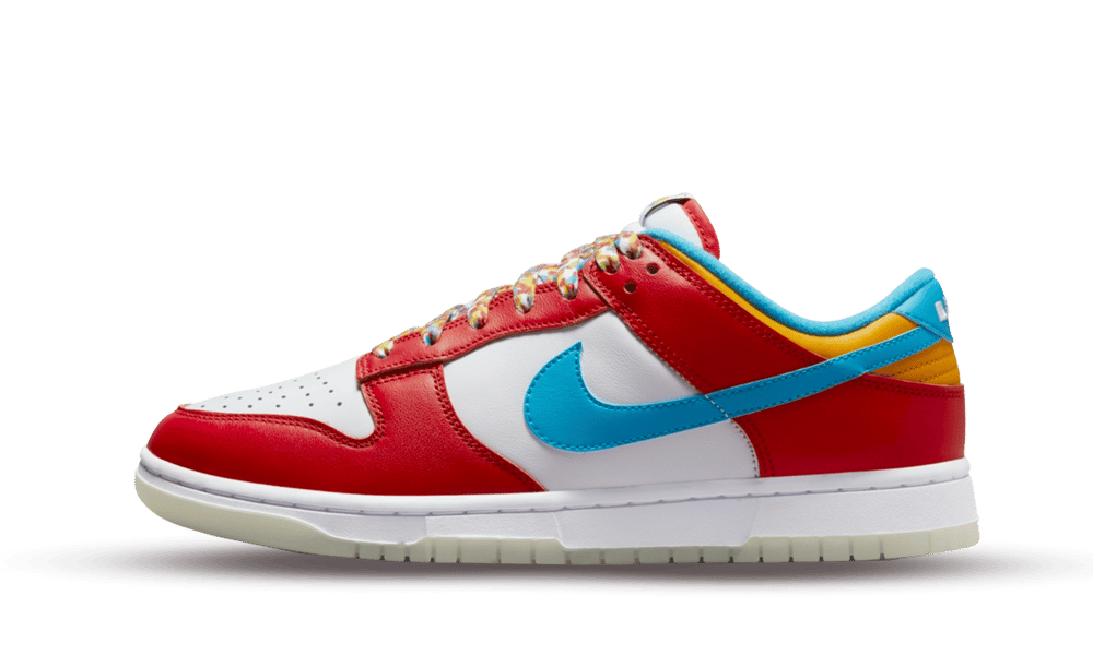 Nike Dunk Low QS LeBron James Fruity Pebbles, Habanero Red/Laser Blue/White (DH8009-600)