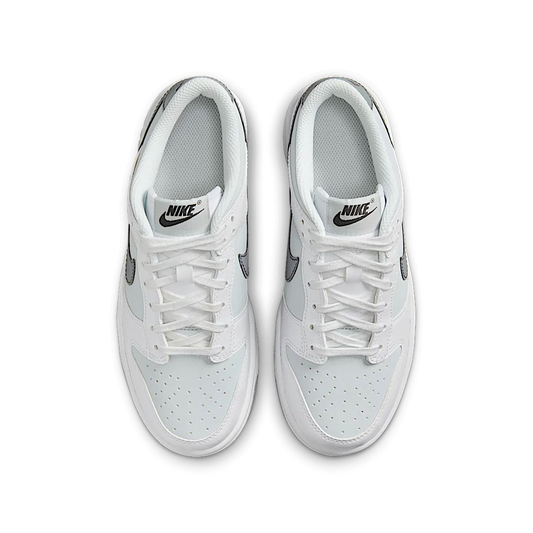 Nike Dunk Low Reflective Swoosh White, White/Football Grey/Pure Platinum/Smoke Grey (FV0365-100)