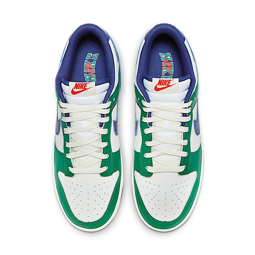 Nike Dunk Low Retro Gorge Green Deep Royal Blue, White/Gorge Green-Deep Royal Blue-Sail (FQ6849-141)