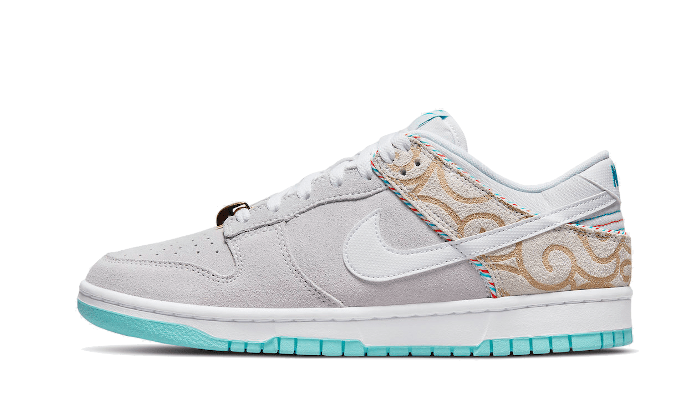 Nike Dunk Low SE Barber Shop Grey, Grey/White/Teal (DH7614-500)