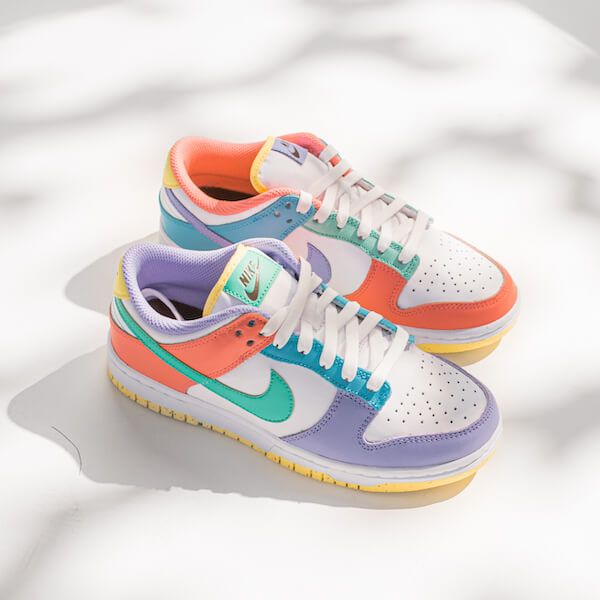 Nike Dunk Low SE Easter Candy, White/Green Glow-Sunset Pulse (DD1872-100)